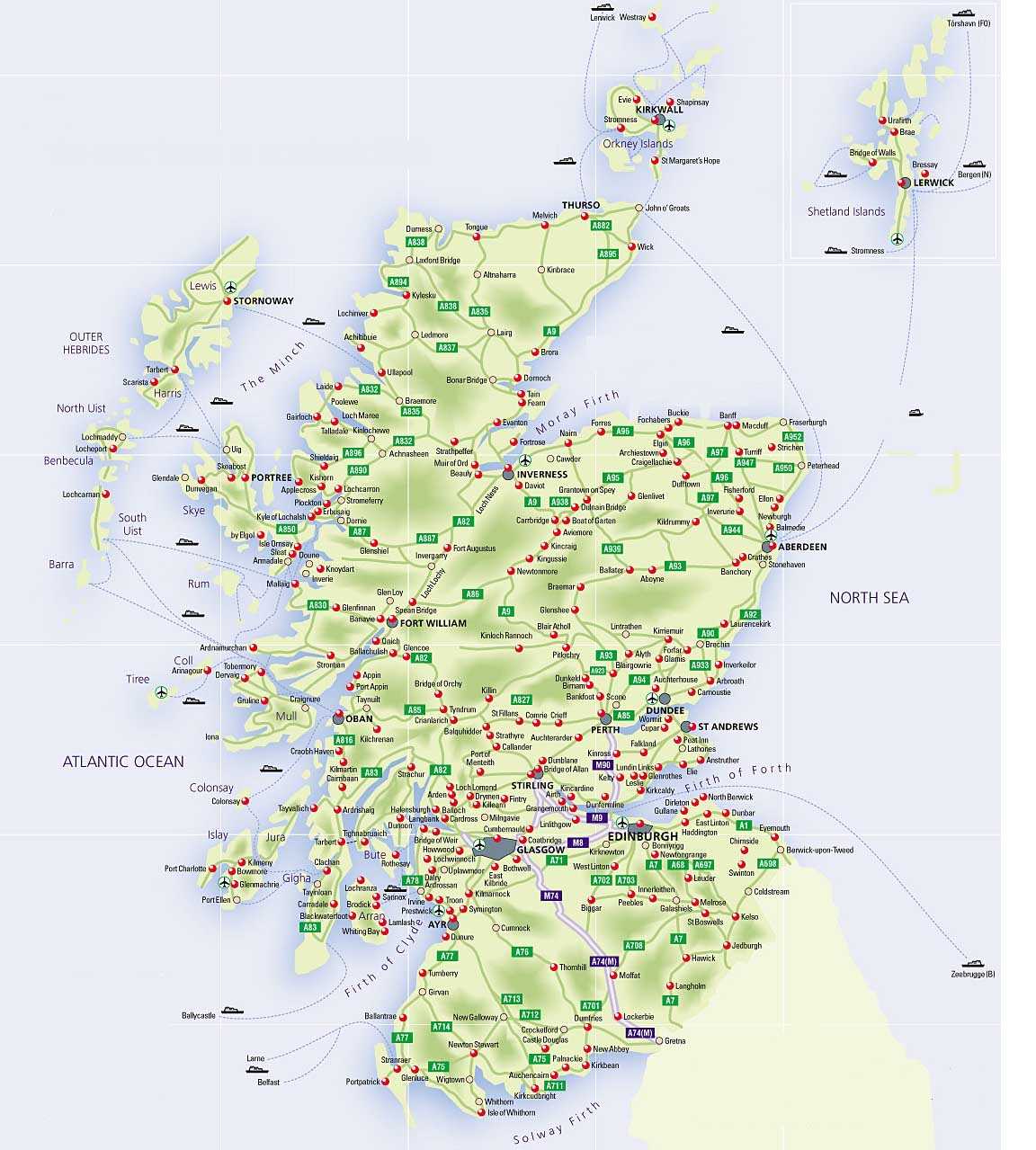 printable tourist map of scotland