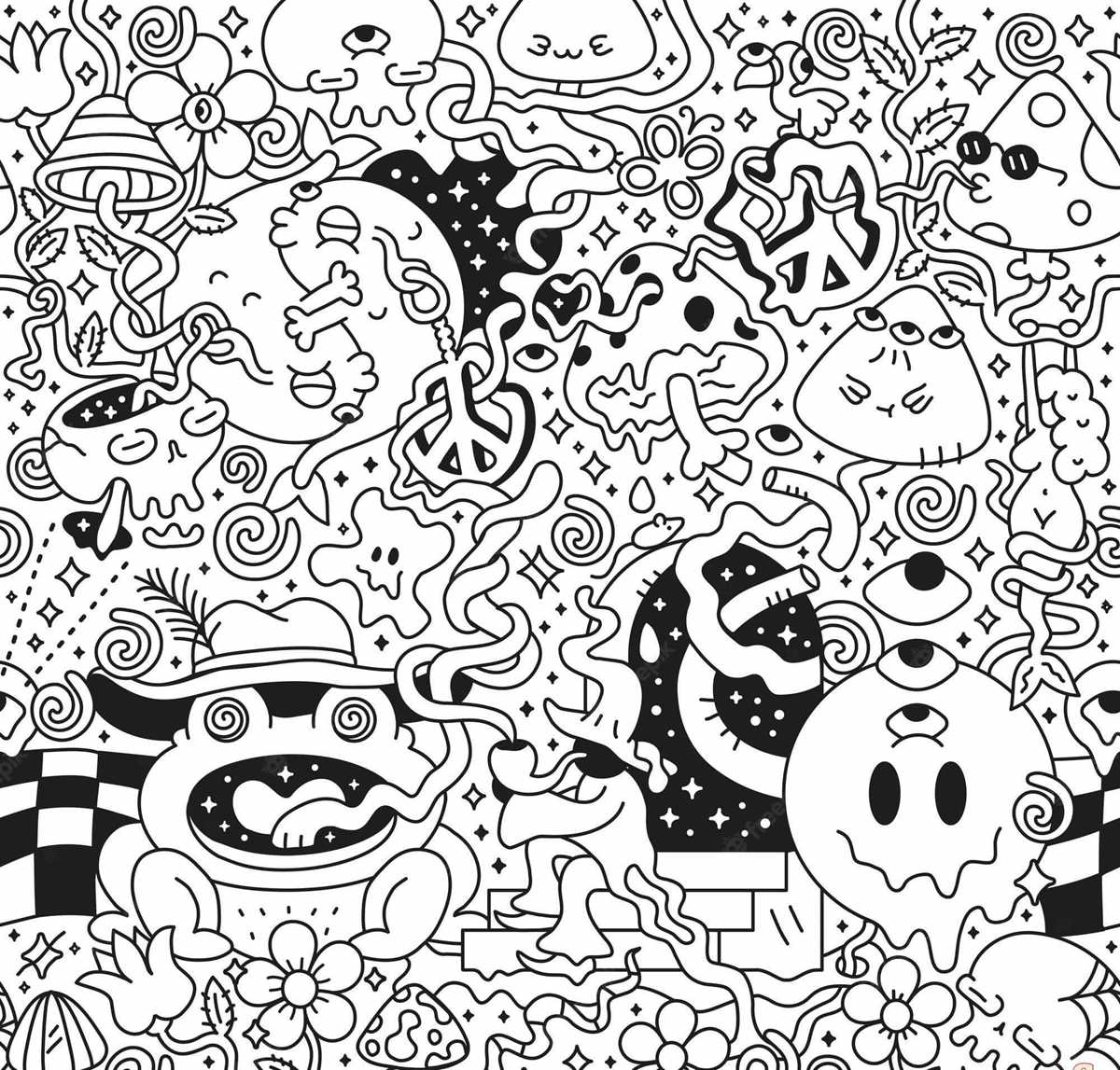 printable trippy coloring pages for adults