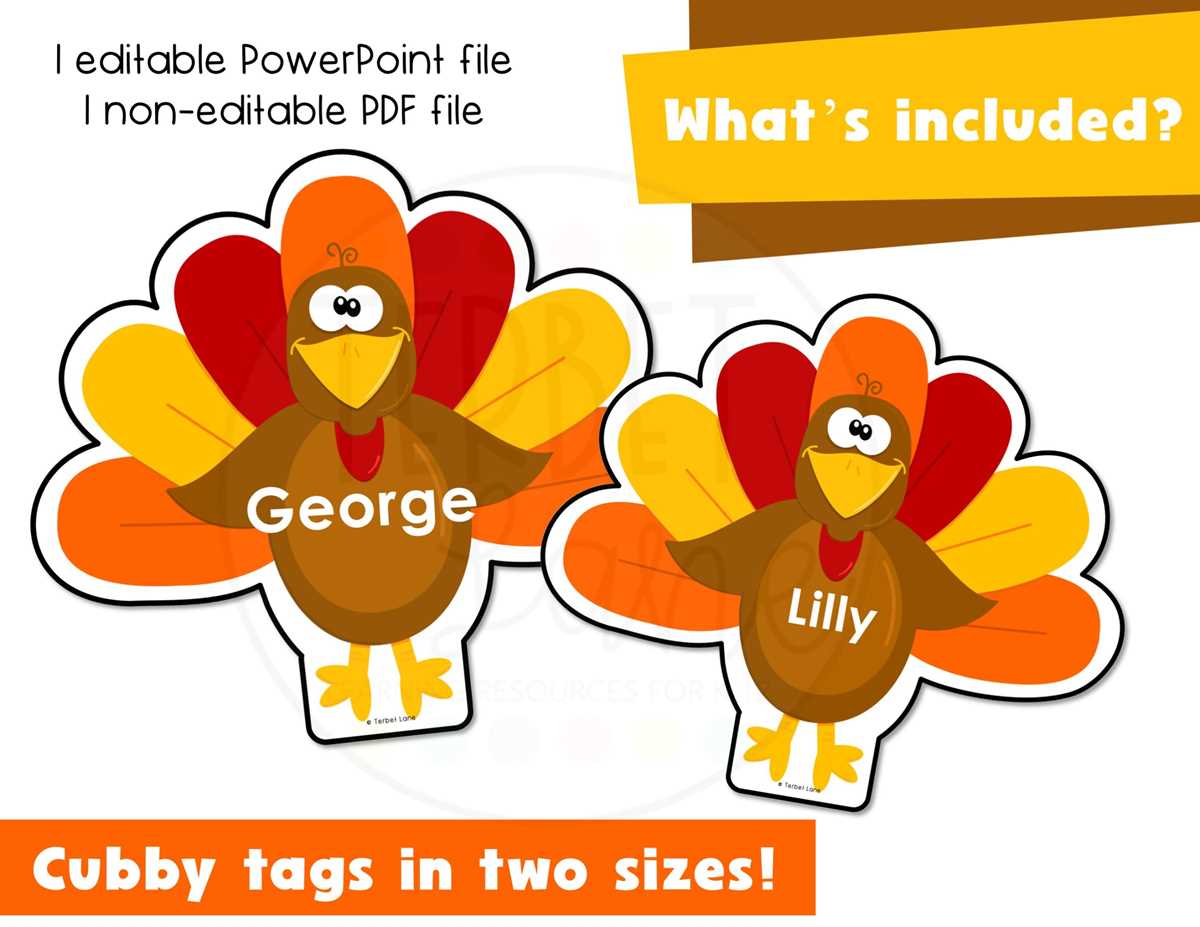 printable turkey name tags