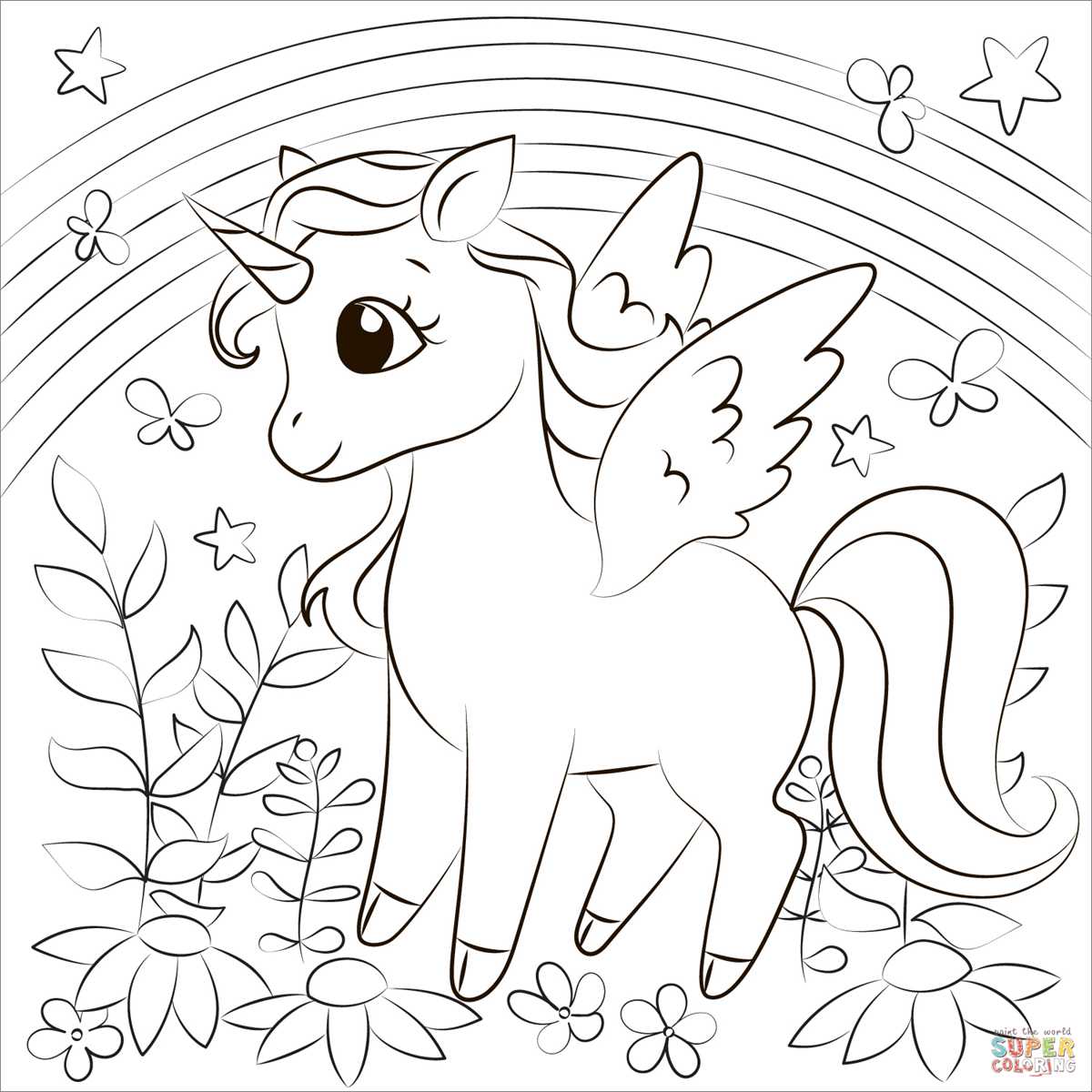 printable unicorn color