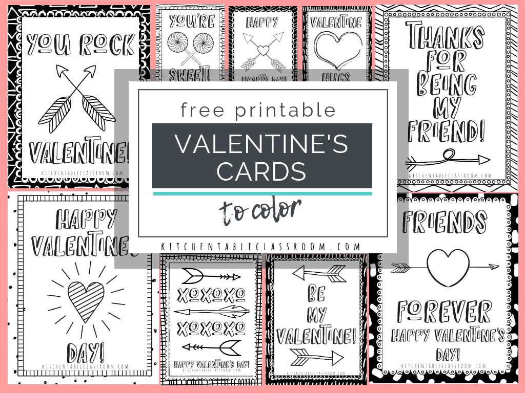 printable valentines to color