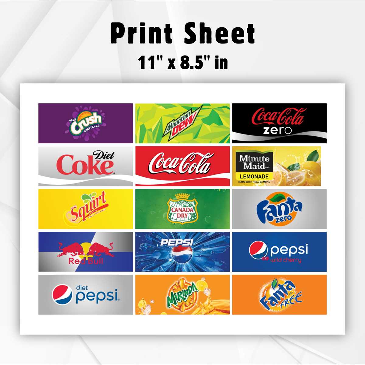 printable vending machine labels