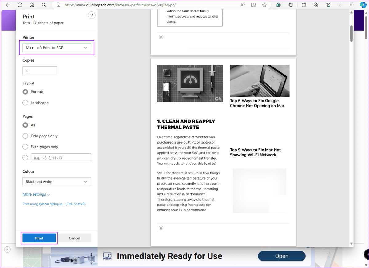 printable web page