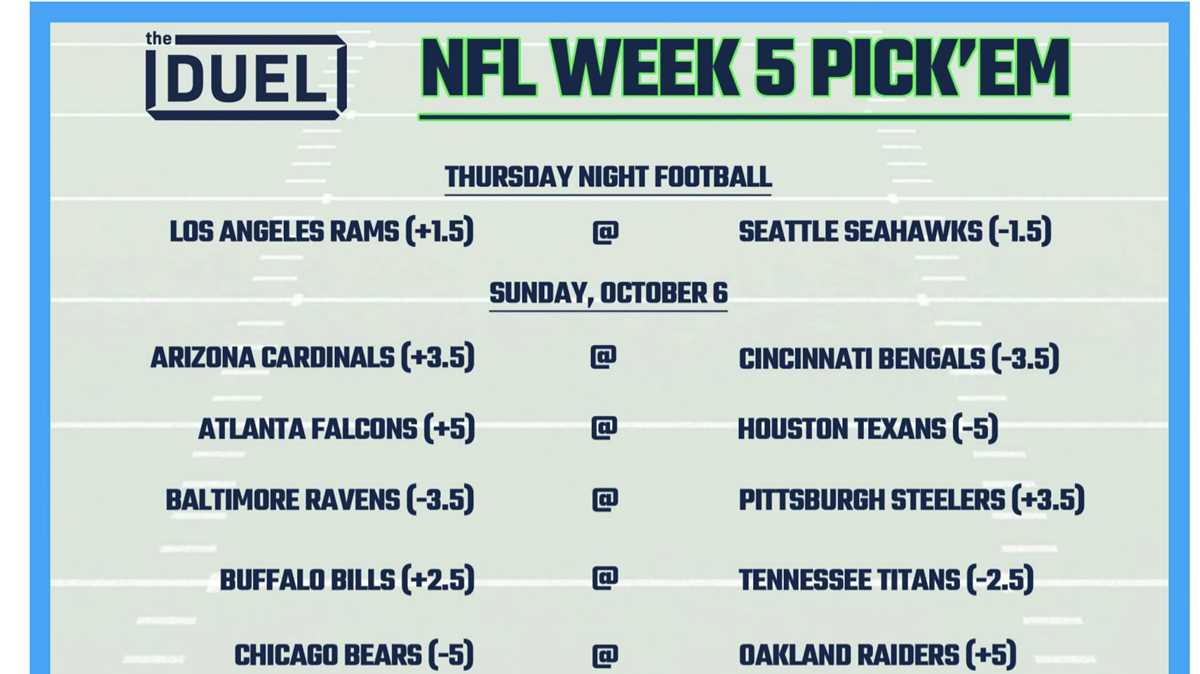printable week 5 nfl schedule