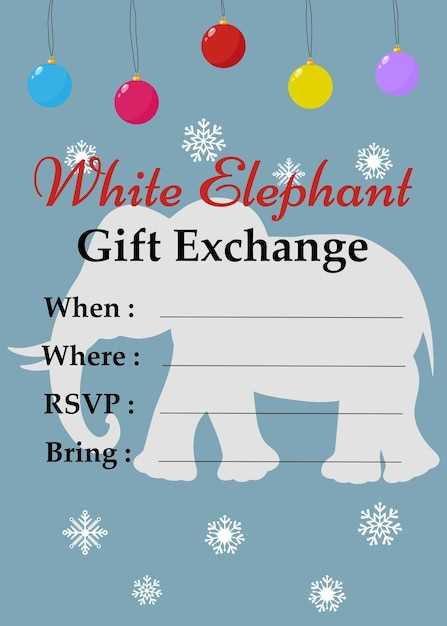 printable white elephant game