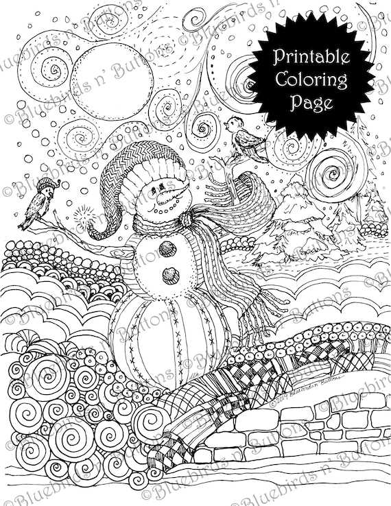 printable winter coloring pages for adults