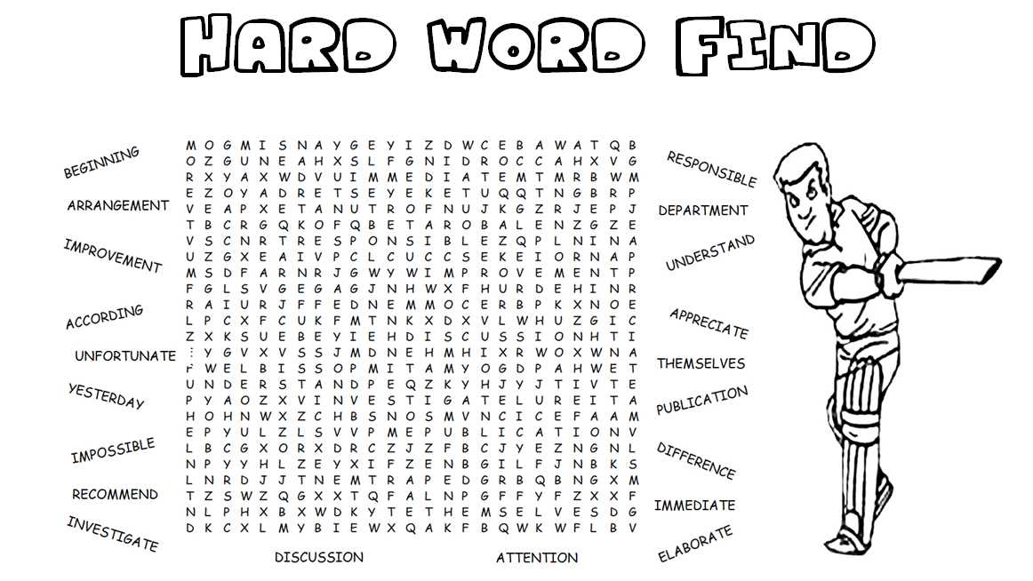 printable word finds hard