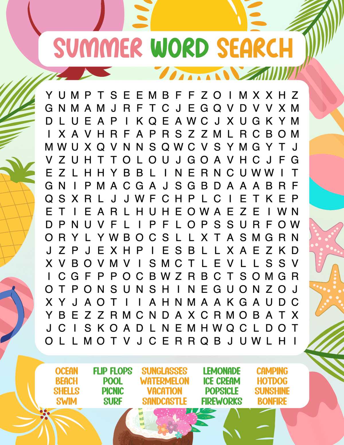 printable word search adults
