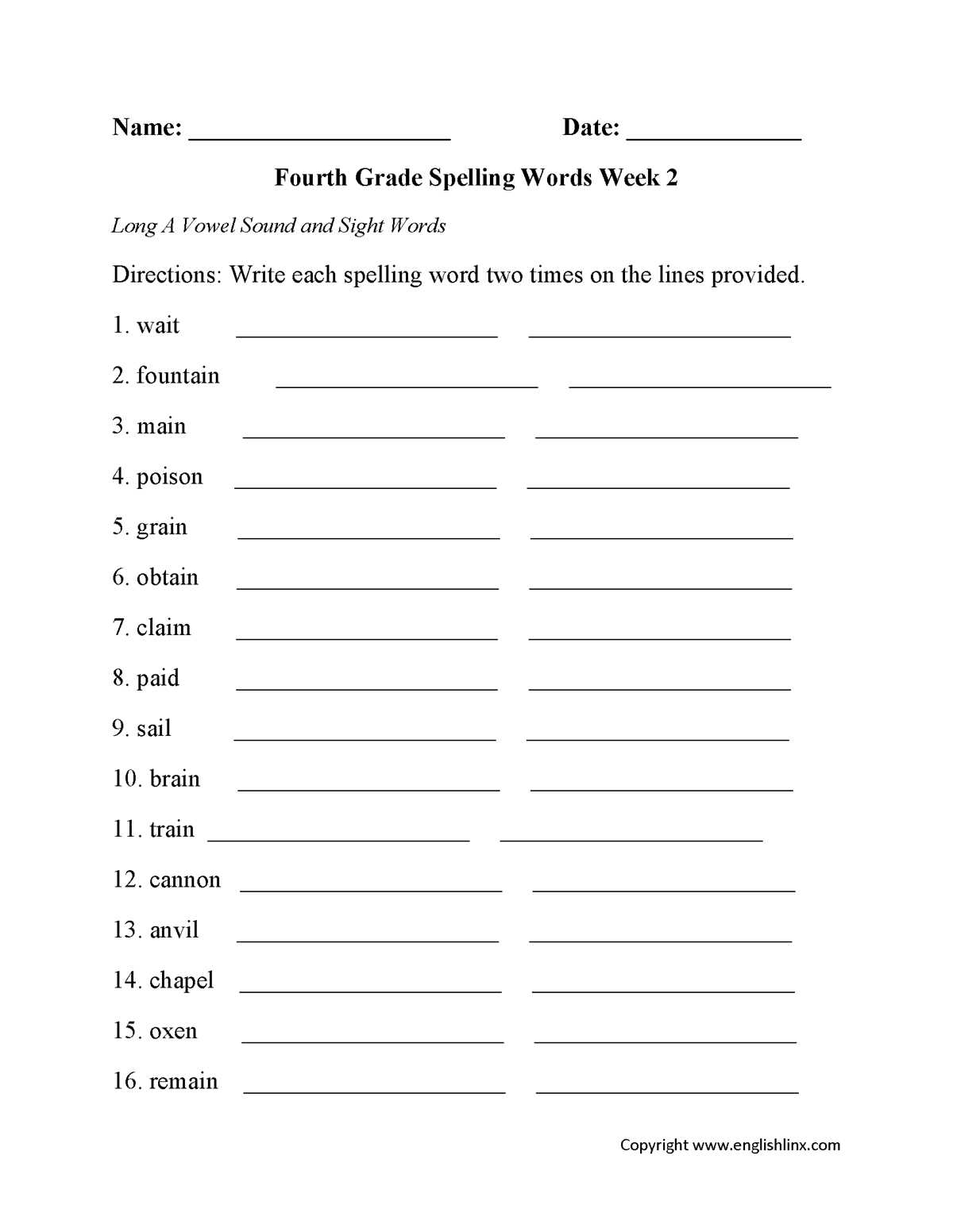 printable worksheets for 4th grade