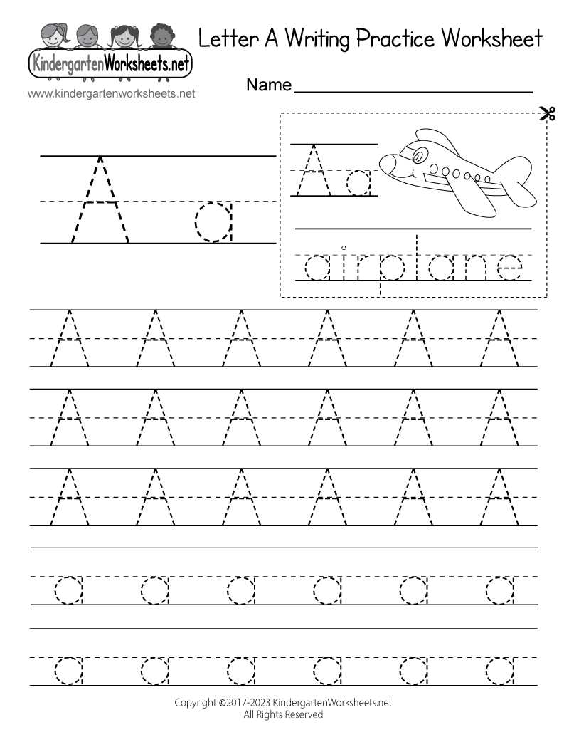 printable writing worksheets for kindergarten