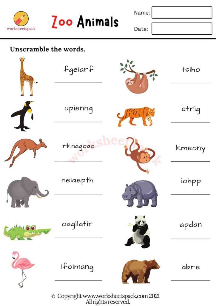 printable zoo animals