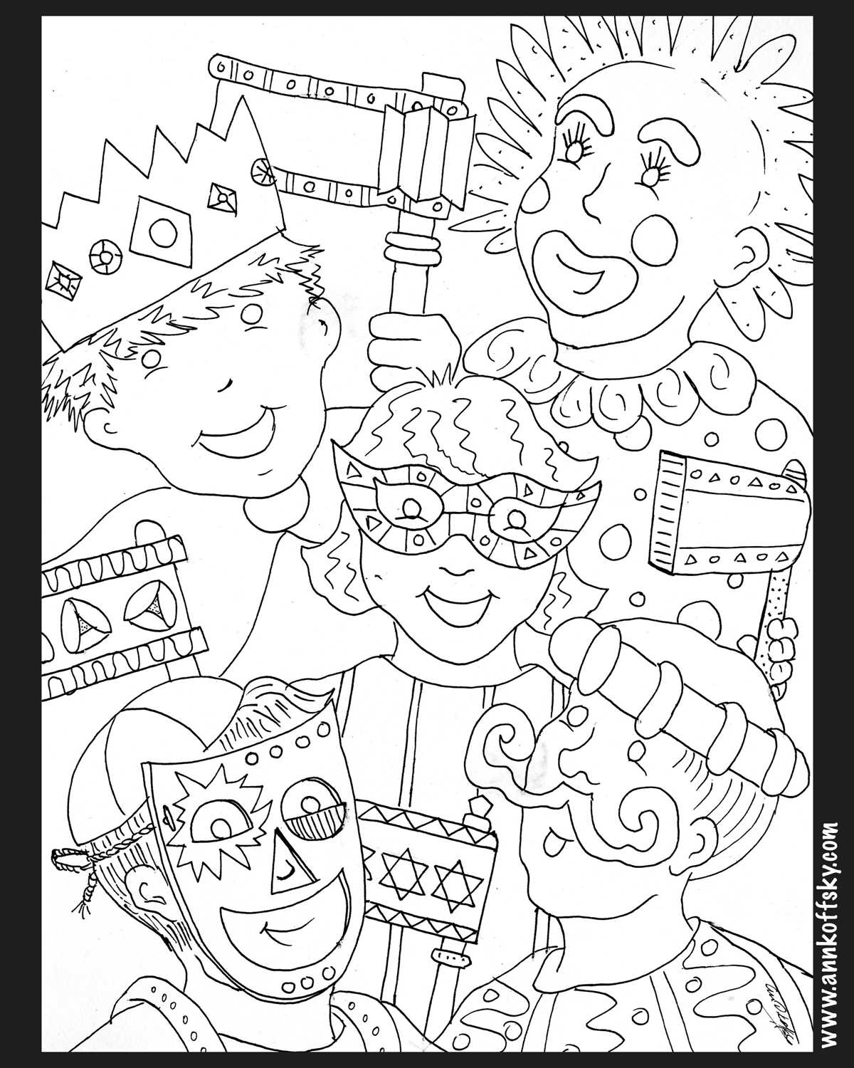 purim coloring pages printable