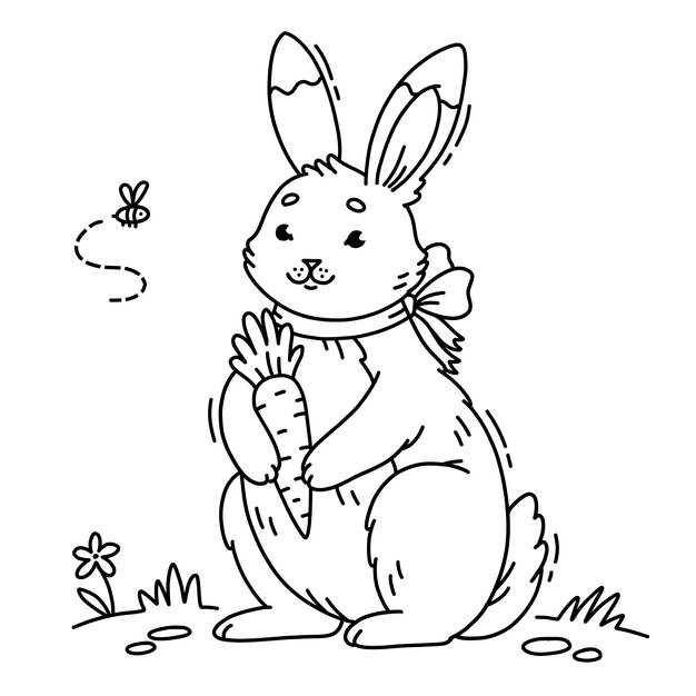 rabbit colouring pages printable