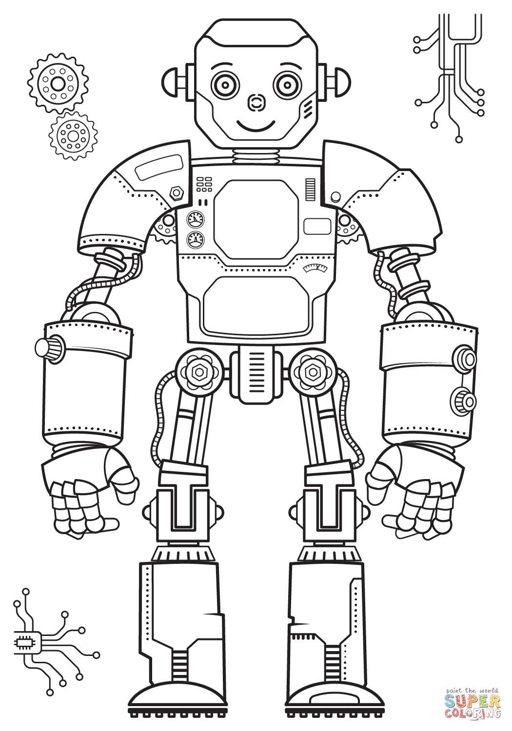 robot printable coloring pages