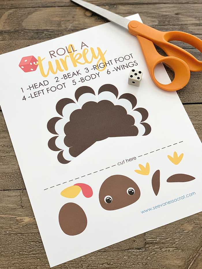 roll a turkey dice game free printable