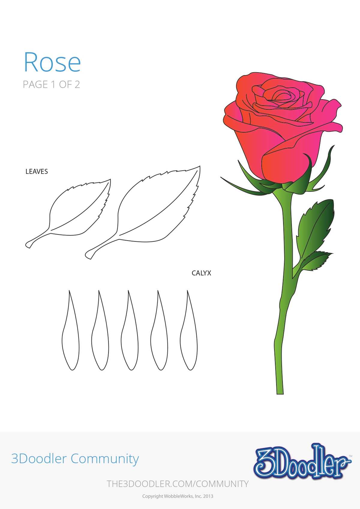 rose stencil printable