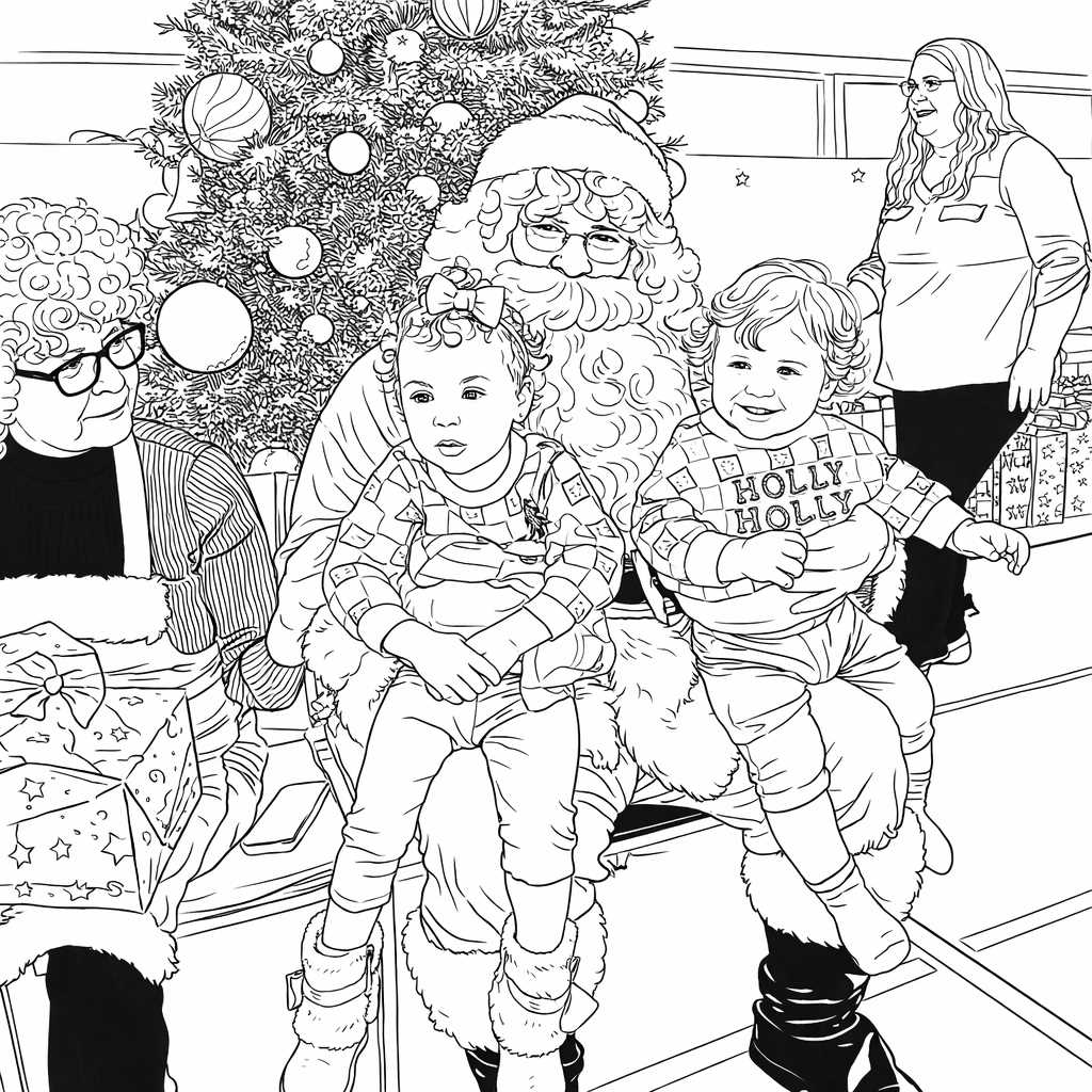 santa claus colouring pages printable