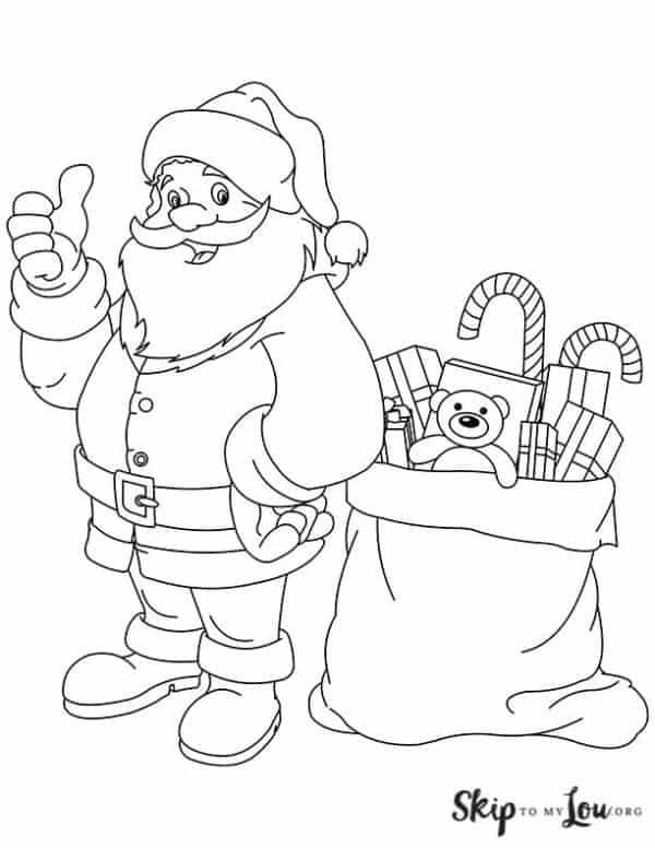 santa claus printable coloring pages