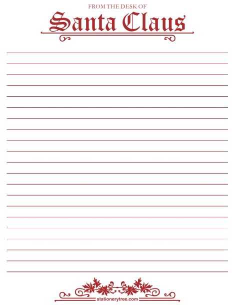 santa stationary printable