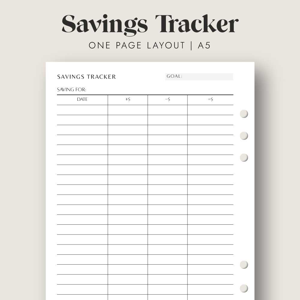 savings tracker printable