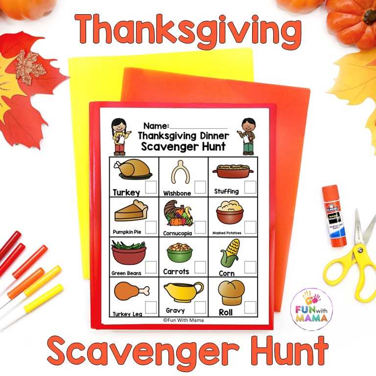 scavenger hunt for thanksgiving printables