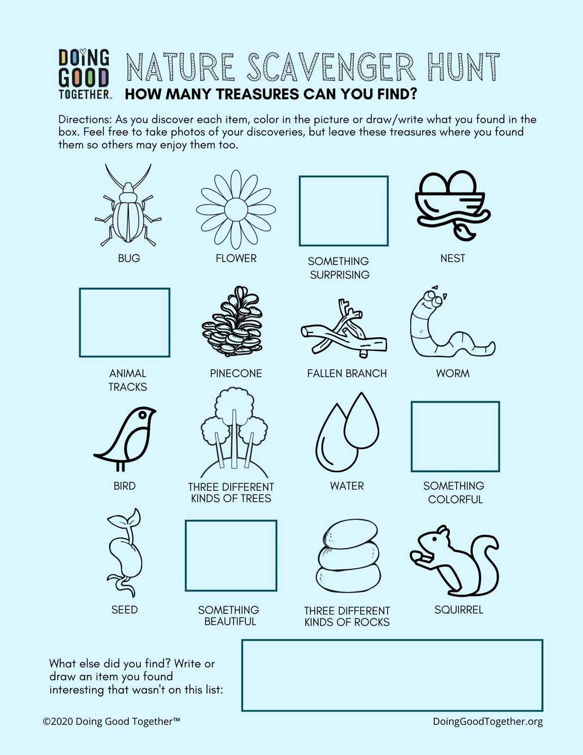 scavenger hunt printables