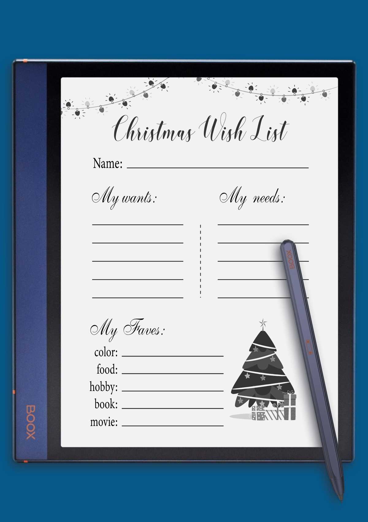 secret santa list printables