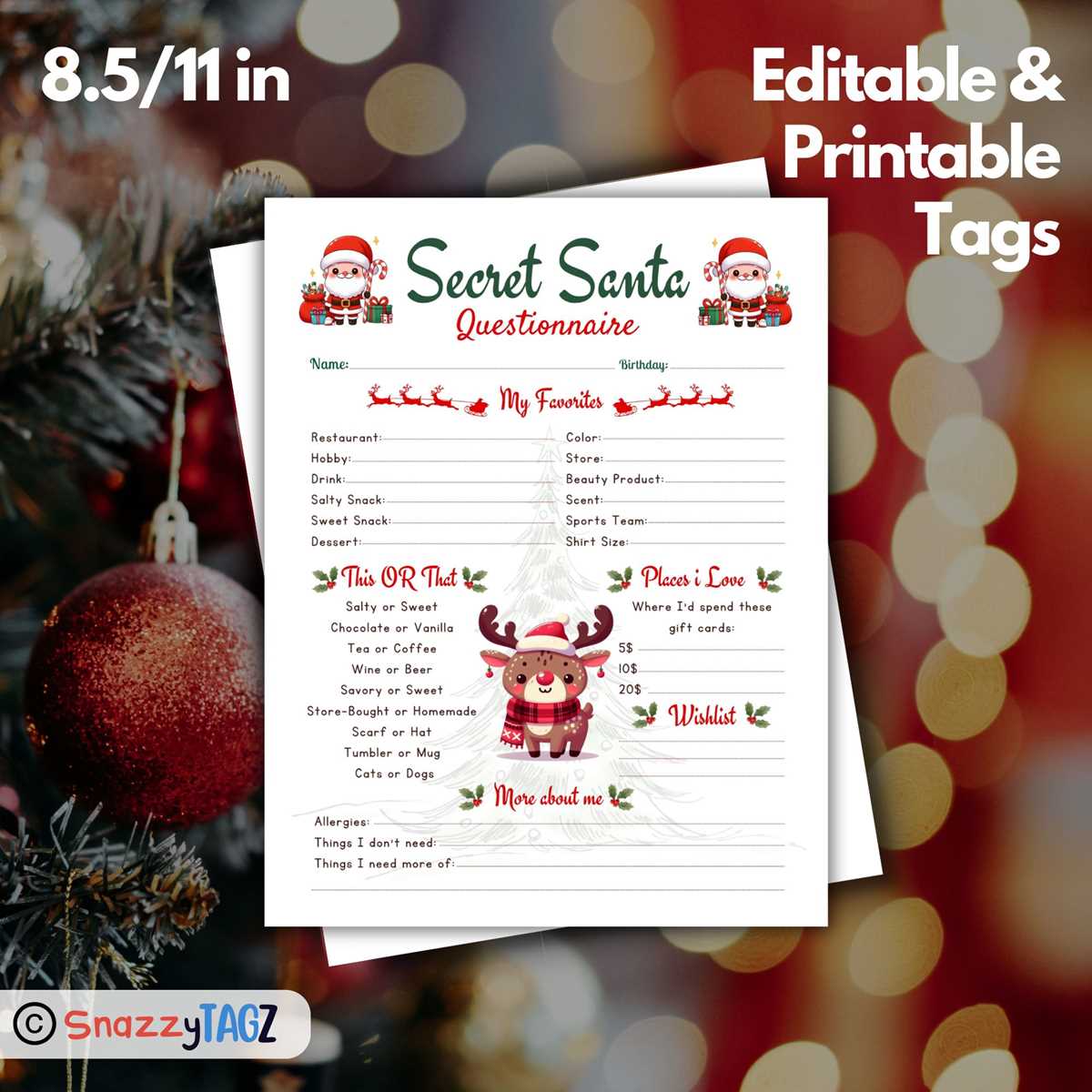 secret santa printable