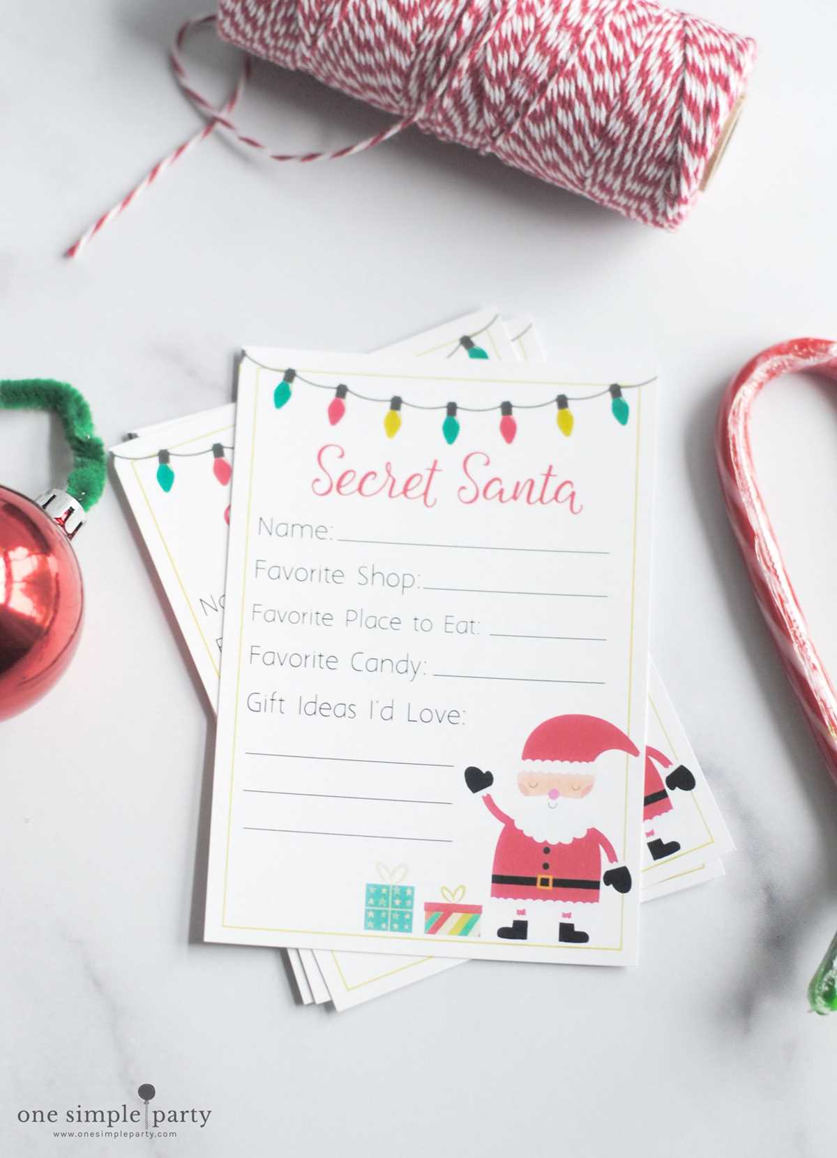 secret santa printable