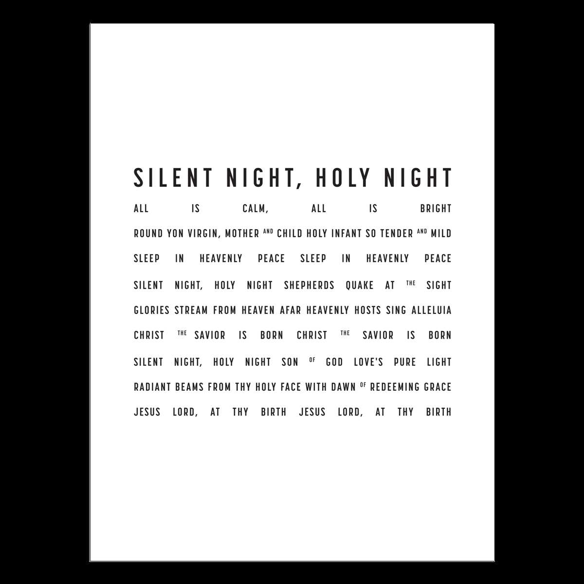 silent night printable lyrics