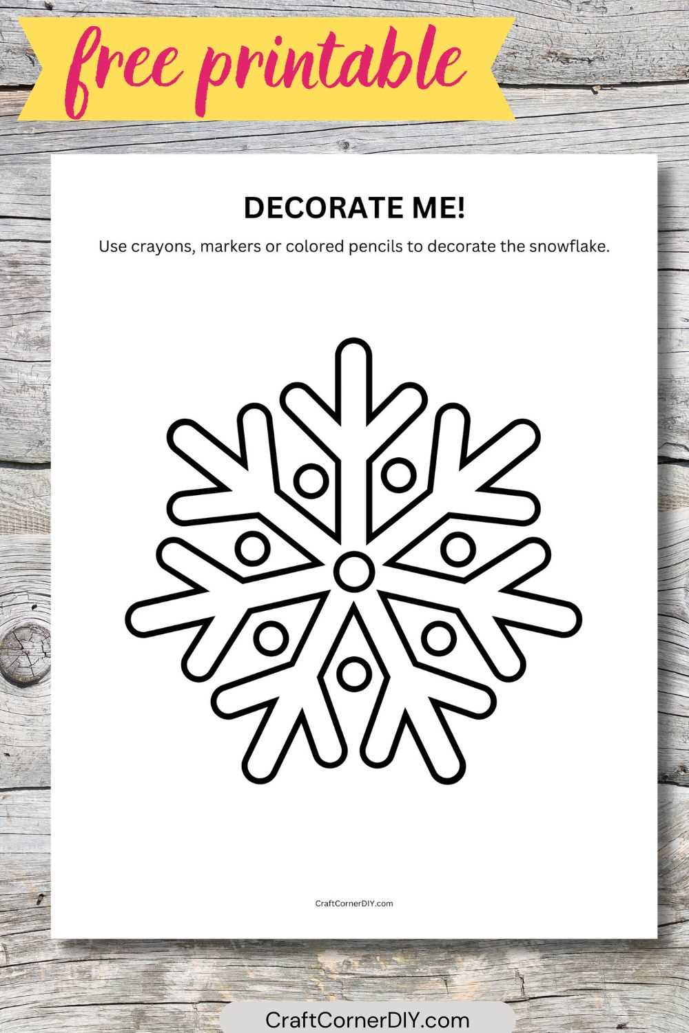 snowflake coloring printable