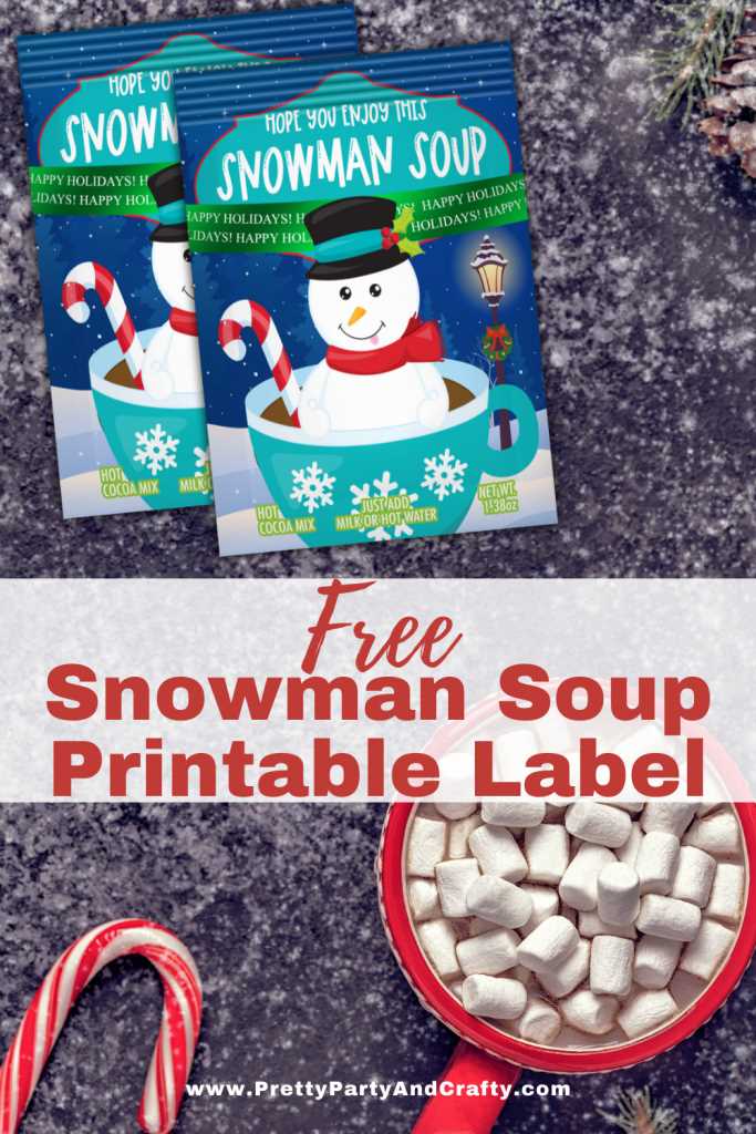 snowman soup free printable bag toppers