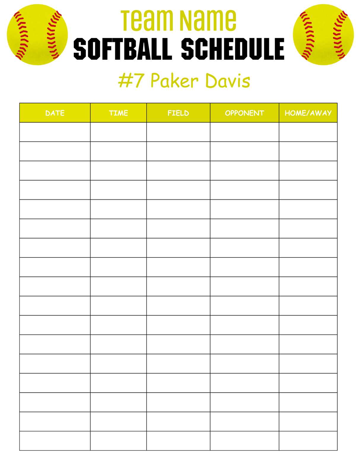 softball printables free