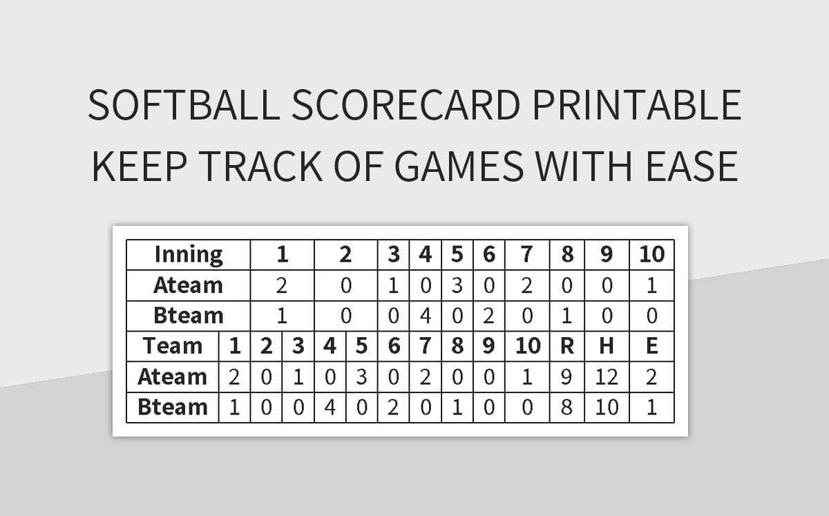 softball scoring sheet printable