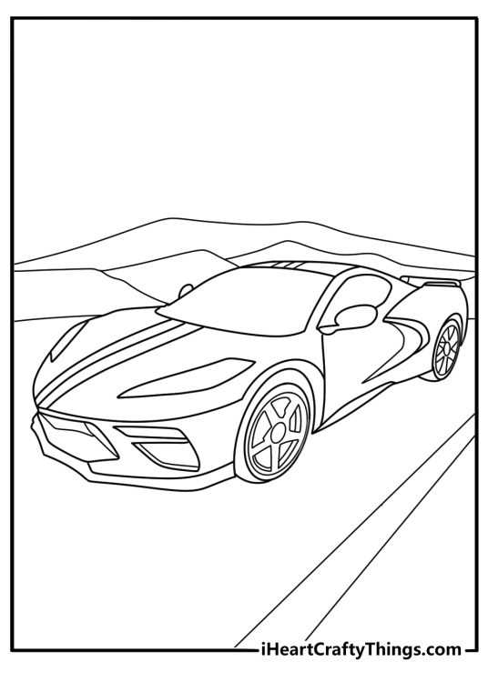sports car printable coloring pages