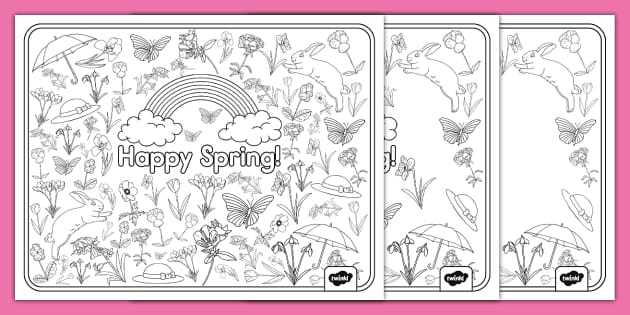 spring coloring page printable