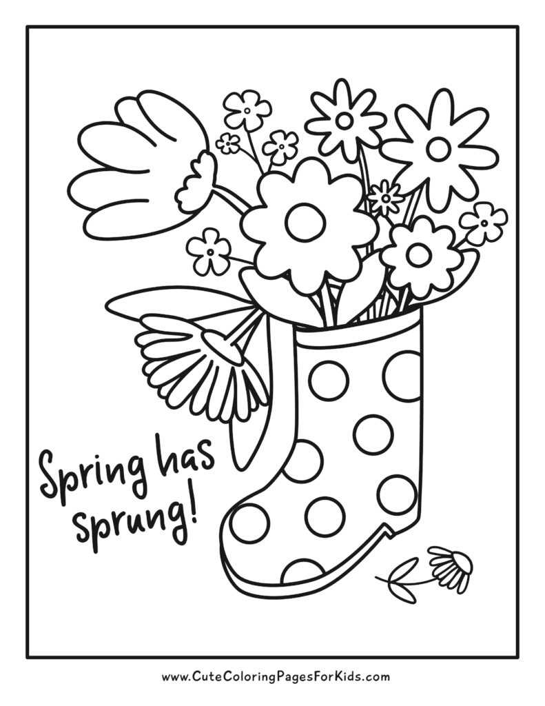 spring coloring pages printable free