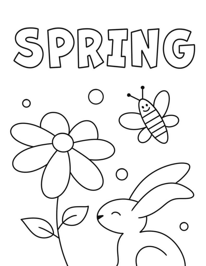 spring coloring pages printable free