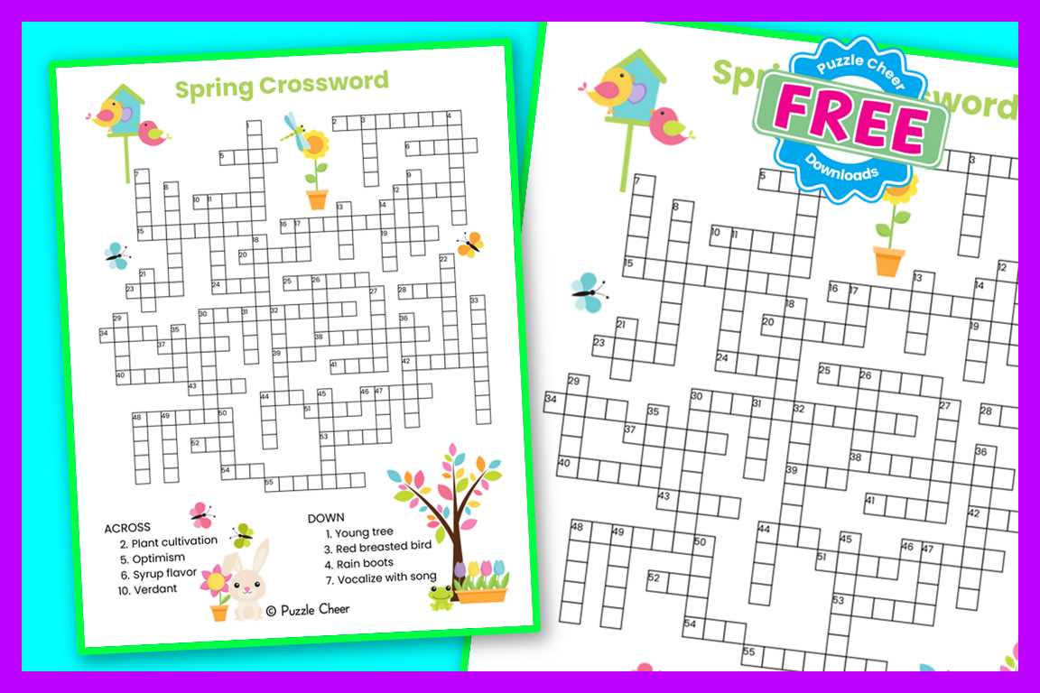 spring crossword puzzle printable