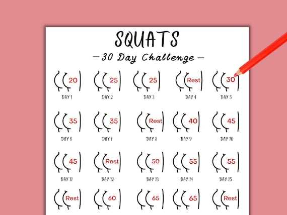 squat challenge printable
