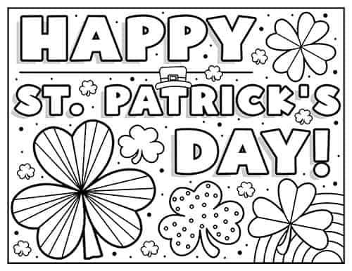 st patricks day coloring pages free printable