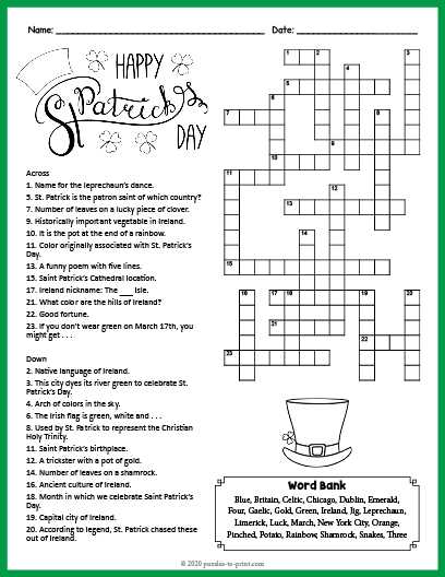 st patricks day word search printable