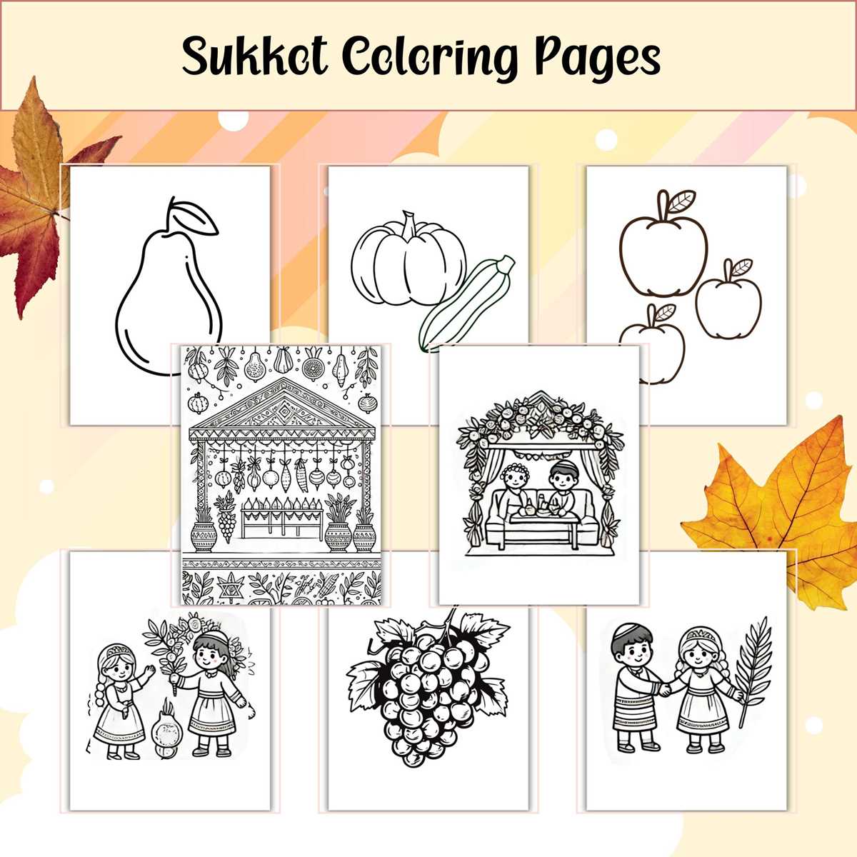sukkot coloring pages printable