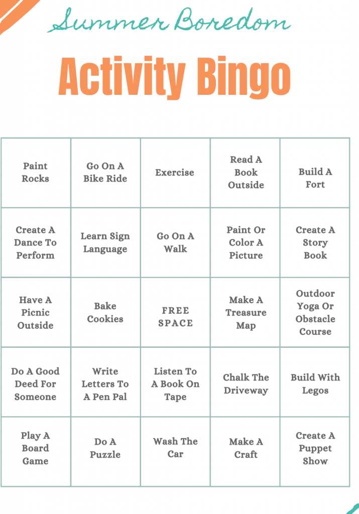 summer bingo printable