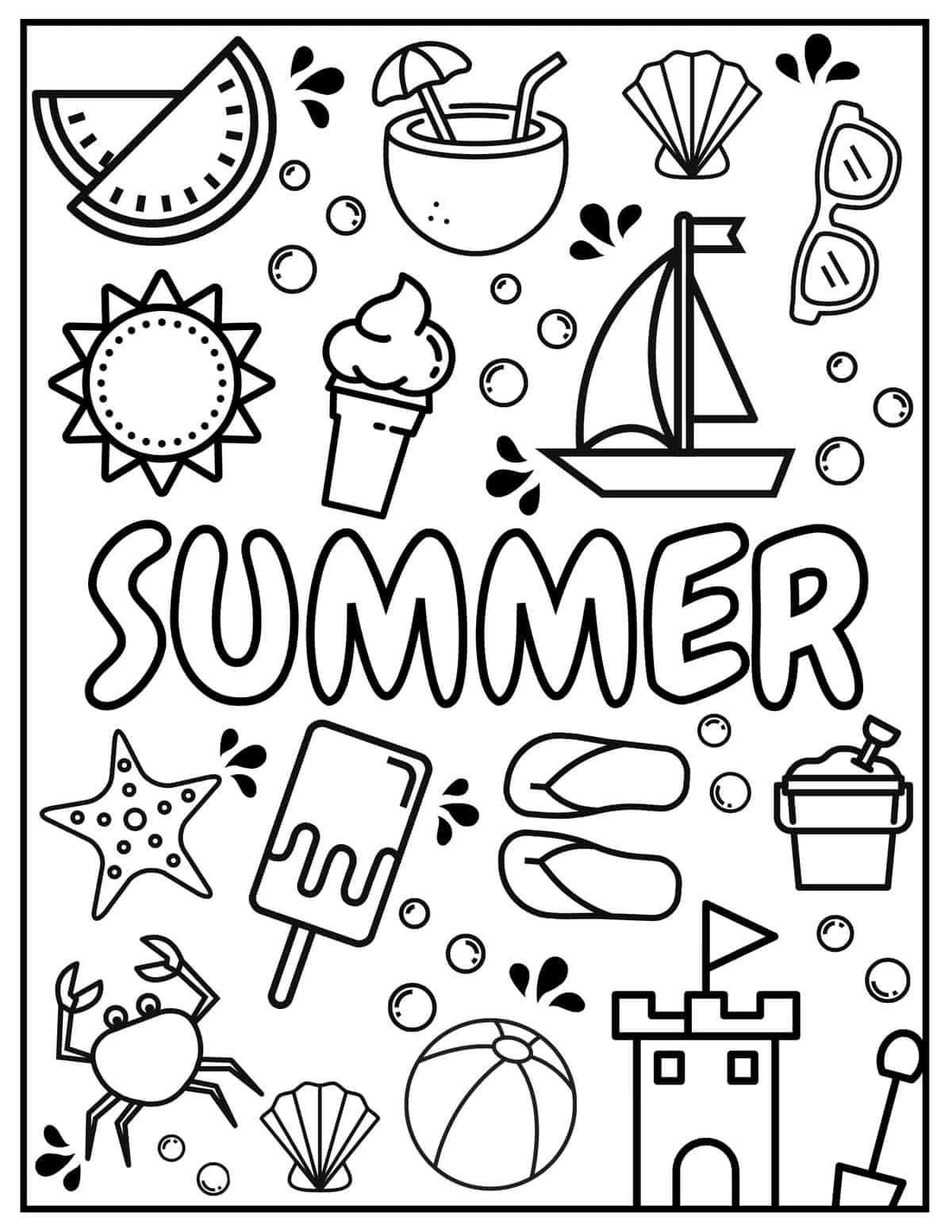 summer color printables