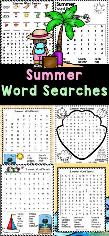summer word search printable