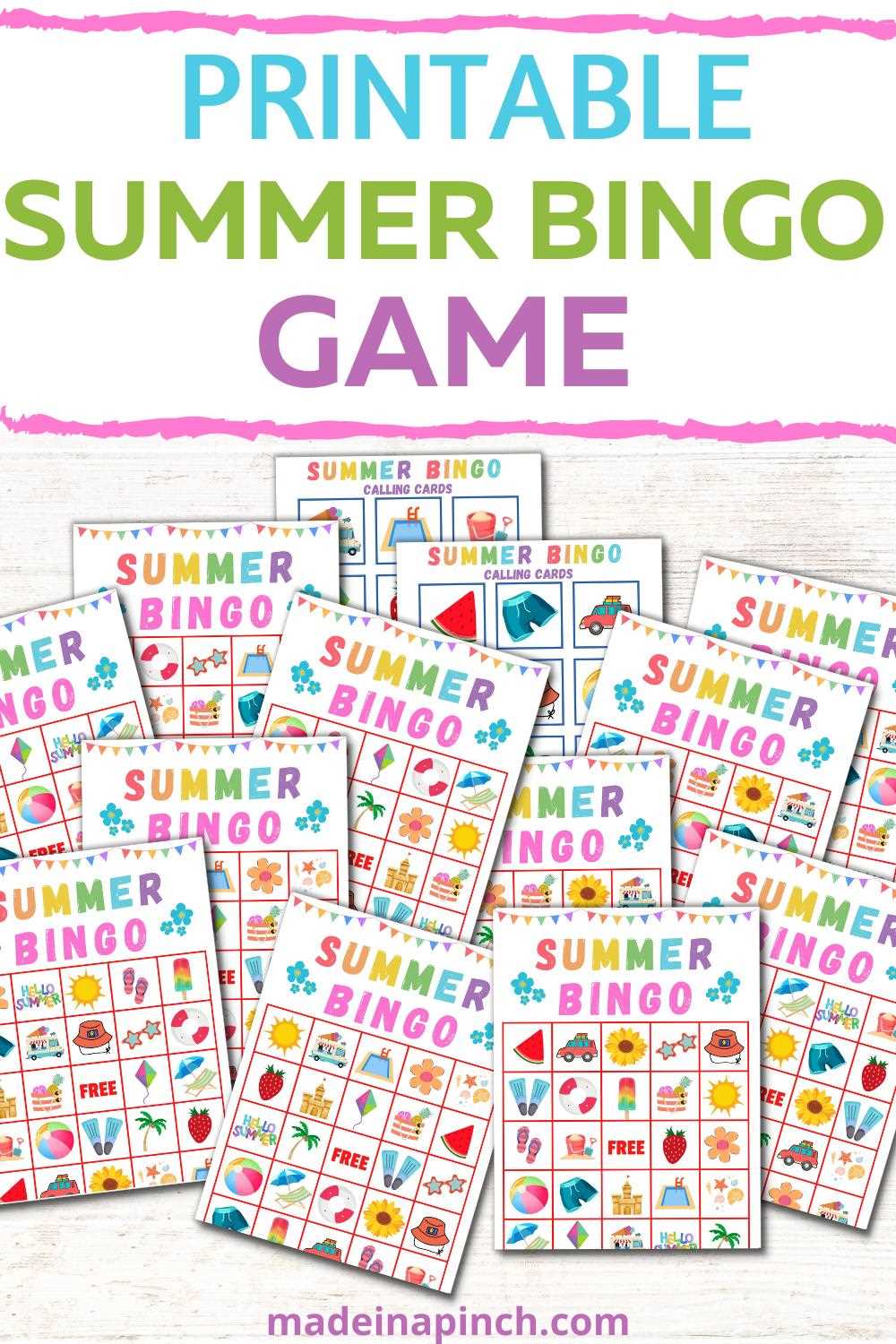 summertime bingo printable