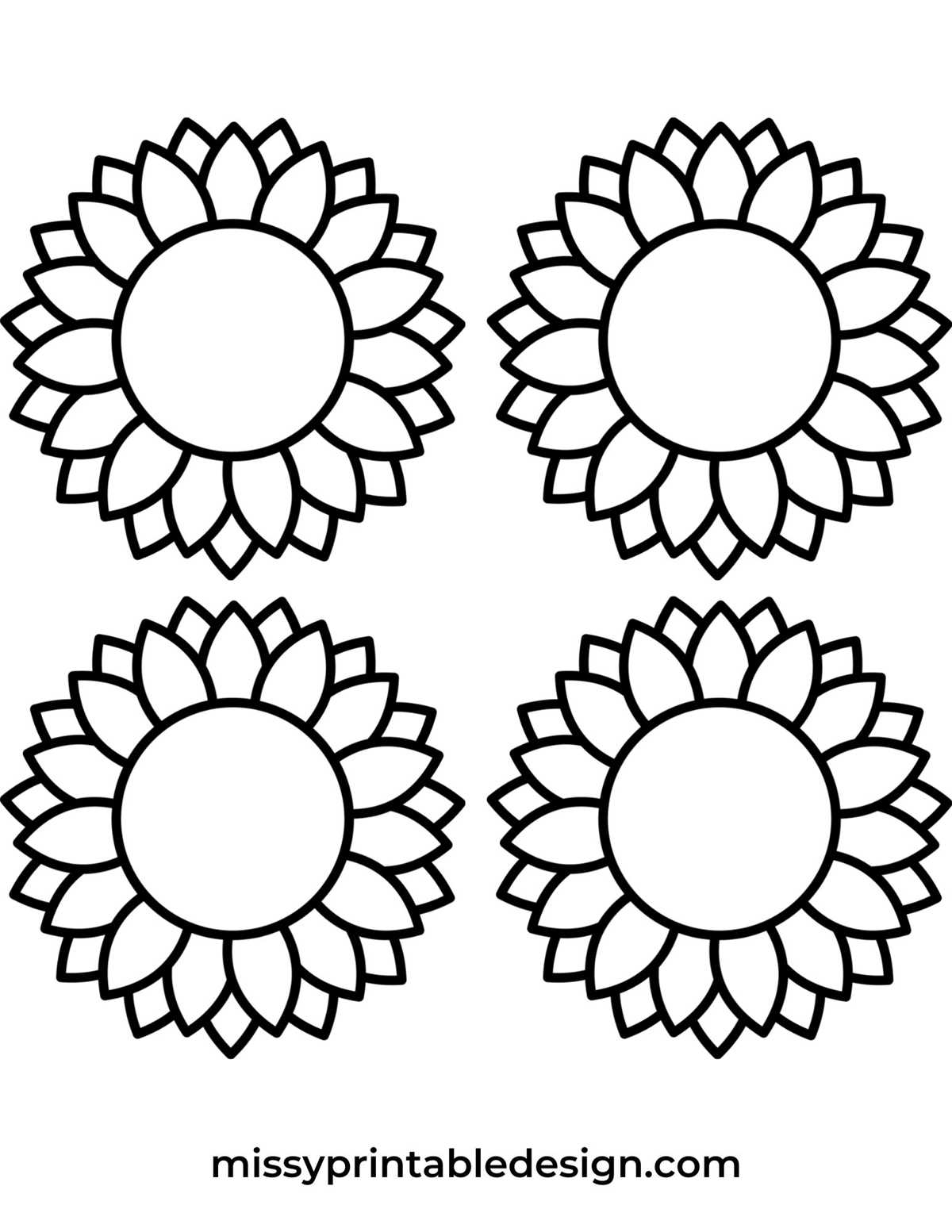 sunflower stencil printable