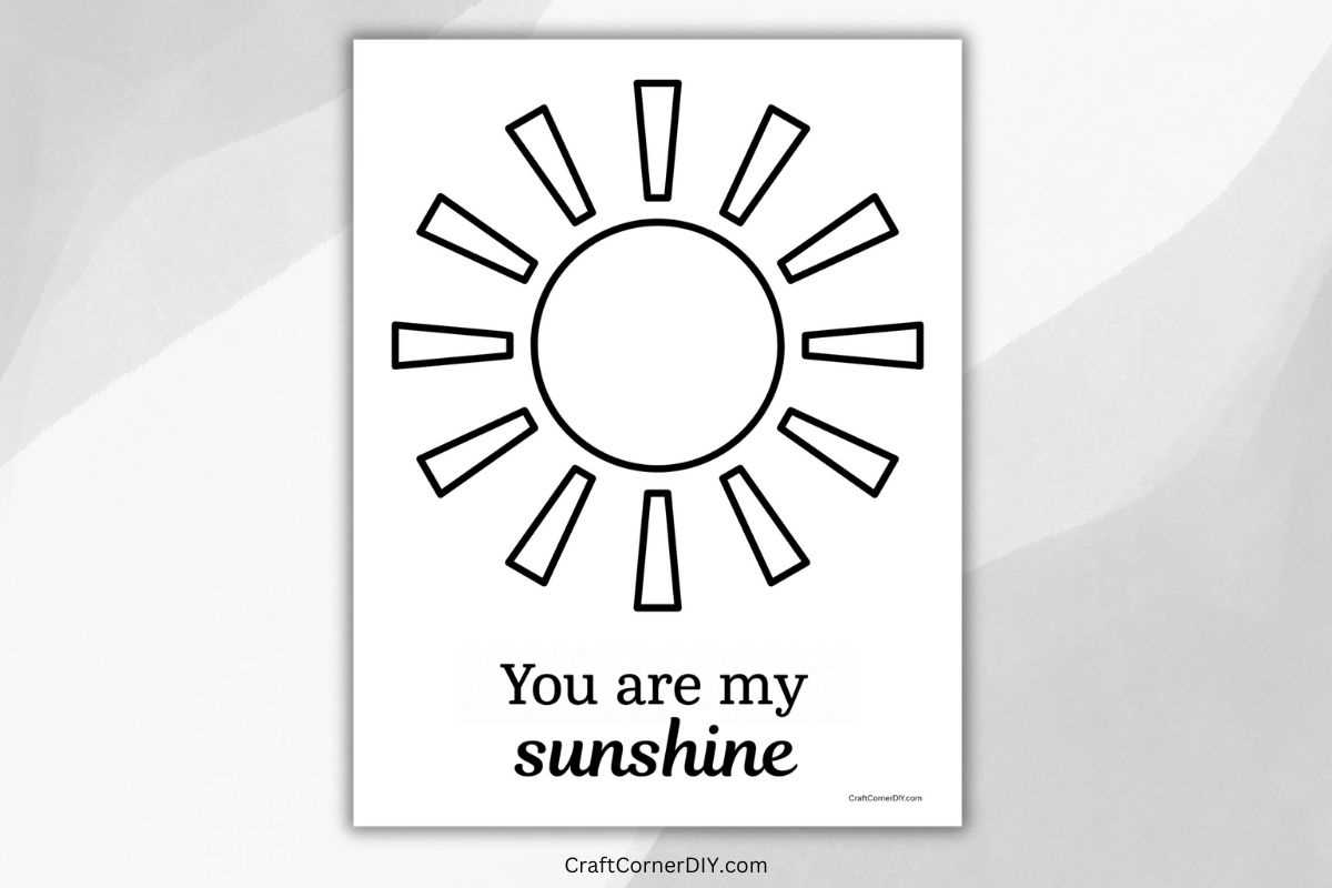 sunshine template printable