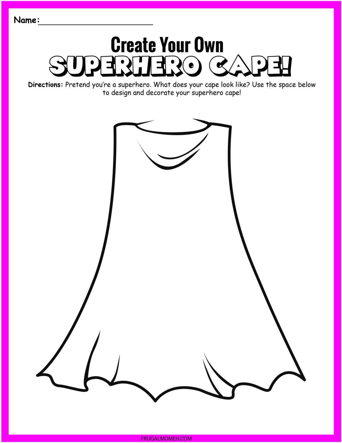 superhero printable template